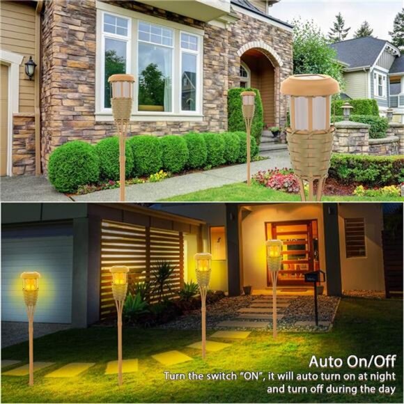 Flickering Flames Solar Powered Lights - Upgraded Solar Torches Waterproof - Picture 6 of 7